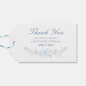 Blauwe Bloemen Cadeaulabel (Achterkant Horizontaal)