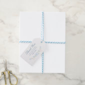 Blauwe Bloemen Cadeaulabel (Met Touw)