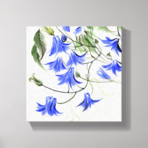Blauwe bloemen canvas afdruk