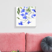 Blauwe bloemen canvas afdruk (Insitu (Woonkamer))