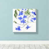 Blauwe bloemen canvas afdruk (Insitu (Houten vloer))