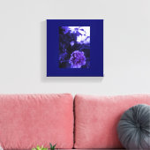 Blauwe bloemen canvas afdruk (Insitu (Woonkamer))