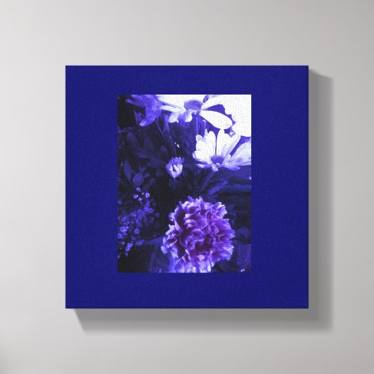 Blauwe bloemen canvas afdruk (Voorkant)