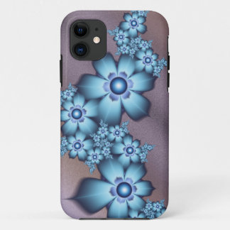 Blauwe bloemen iPhone 11 hoesje