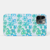 Blauwe bloemen Case-Mate iPhone case (Achterkant (horizontaal))