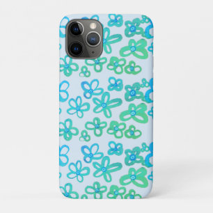 Blauwe bloemen iPhone 11 pro hoesje