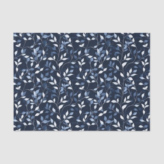 Blauwe Bloemen Decoupage Tissuepapier (Voorkant)