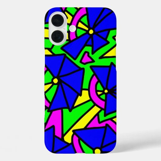 Blauwe bloemen Doodle Art Case-Mate iPhone Case (Achterkant)