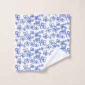 Blauwe bloemen douchegordijn bad handdoek (Wasdoekje)