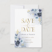 blauwe bloemen en faux gouddetails behalve de datu kaart (Voorkant)