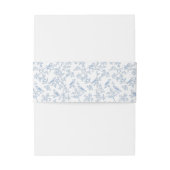 Blauwe bloemen en vogels toile de Jouy Uitnodigingen Wikkel (Achterkant Voorbeeld)