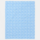 Blauwe bloemen fleece deken (Voorkant)