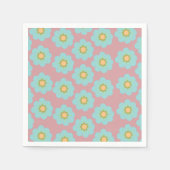 Blauwe bloemen Floral Art Pattern Aangepaste achte Servet (Voorkant)