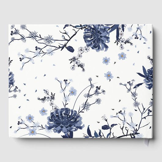 Blauwe bloemen gastenboek (Achterkant)