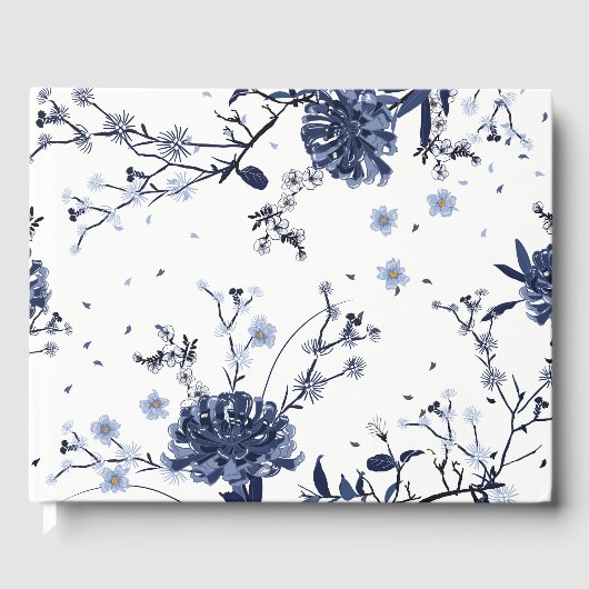 Blauwe bloemen gastenboek (Voorkant)