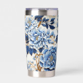 Blauwe bloemen geïsoleerde drinkbeker (Voorkant)