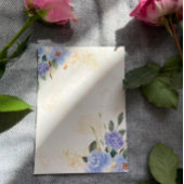 Blauwe Bloemen Goud Marmeren bruiloft uitnodiging