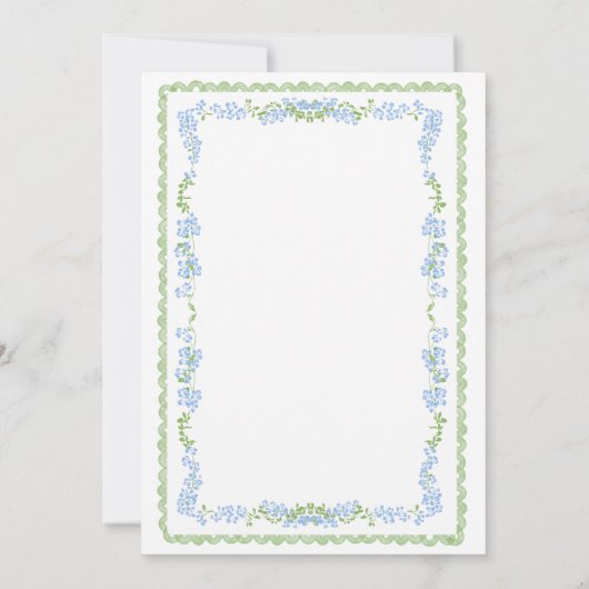 Blauwe bloemen grillig Vrijgezellenfeest Kaart (Achterkant)