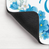 Blauwe bloemen Happy Easter muismat (Hoek)