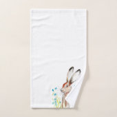 Blauwe bloemen Hare Rabbit Wildflower Waterverf Bad Handdoek (Handdoek)