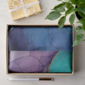 Blauwe Bloemen in Alcohol Ink Serie Design #36 Tissuepapier (Geschenk)