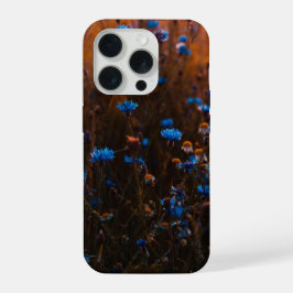 Blauwe bloemen iPhone 15 pro hoesje