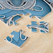 Blauwe  Bloemen Jigsaw Puzzel (Zijkant)