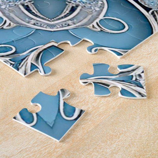 Blauwe  Bloemen Jigsaw Puzzel (Zijkant)