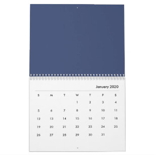 Blauwe bloemen kalender