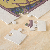 Blauwe bloemen Kunst Nieuwe Stijl Puzzle Legpuzzel (Zijkant)