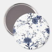 Blauwe bloemen magneet (Voorkant / Achterkant)