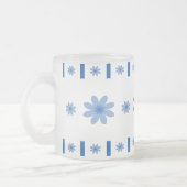 Blauwe bloemen matglas koffiemok (Links)