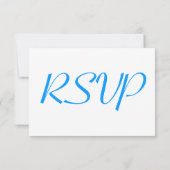 blauwe bloemen mooie bruiloft RSVP Kaartje (Achterkant)