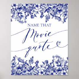 Blauwe Bloemen Naam Die Film Quote Douche Spelbord Poster