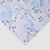 Blauwe bloemen op lichtblauwe ontkoppeling tissuepapier (Detail)