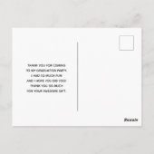 blauwe bloemen op roze achtergrond Dank u Briefkaart (Achterkant)