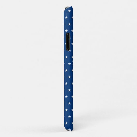 blauwe bloemen op witte sterren Case-Mate iPhone case (Achterkant/rechts)