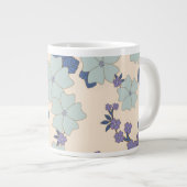 Blauwe bloemen, paarse bloemen, Floral Pattern Extra Grote Beker (Voorkant rechts)