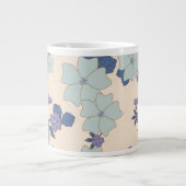 Blauwe bloemen, paarse bloemen, Floral Pattern Extra Grote Beker (Voorkant)