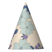 Blauwe bloemen, paarse bloemen, Floral Pattern Feesthoedjes (Voorkant)