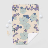 Blauwe bloemen, paarse bloemen, Floral Pattern Golfhanddoek (Insitu)