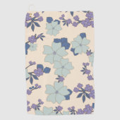 Blauwe bloemen, paarse bloemen, Floral Pattern Golfhanddoek (Voorkant)
