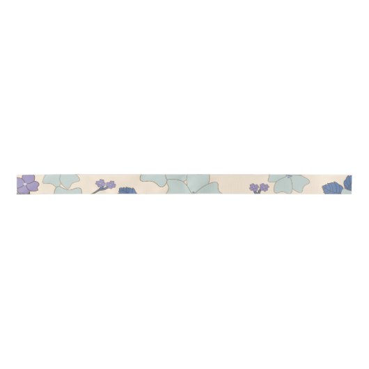 Blauwe bloemen, paarse bloemen, Floral Pattern Lint (Voorkant)