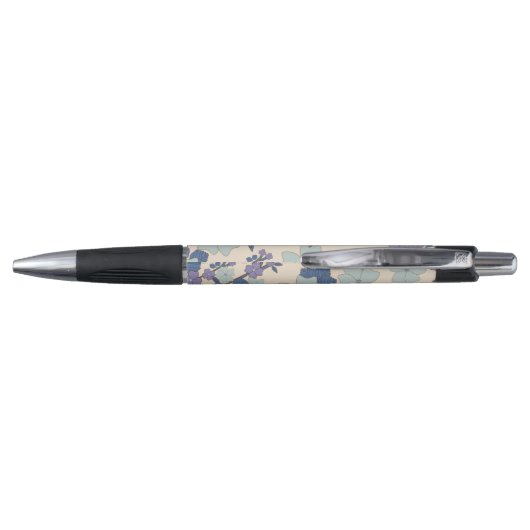 Blauwe bloemen, paarse bloemen, Floral Pattern Pen (Achterkant)