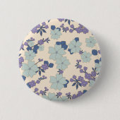 Blauwe bloemen, paarse bloemen, Floral Pattern Ronde Button 5,7 Cm (Voorkant)
