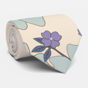 Blauwe bloemen, paarse bloemen, Floral Pattern Stropdas