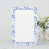 Blauwe Bloemen Papierwaren (Staand voorkant)