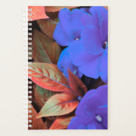 Blauwe bloemen planner