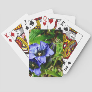 Blauwe Bloemen Pokerkaarten