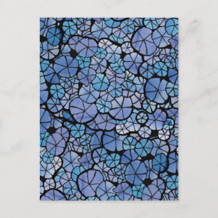 Blauwe Bloemen Prachtwinde Abstracte Bloementuin   Briefkaart